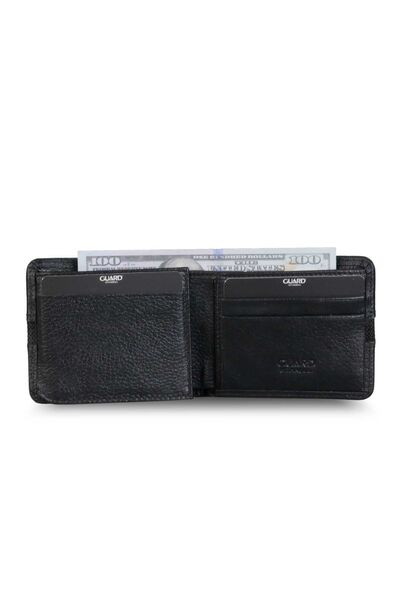 Guard - Guard Black Sport Striped Leather Men's Wallet (1)