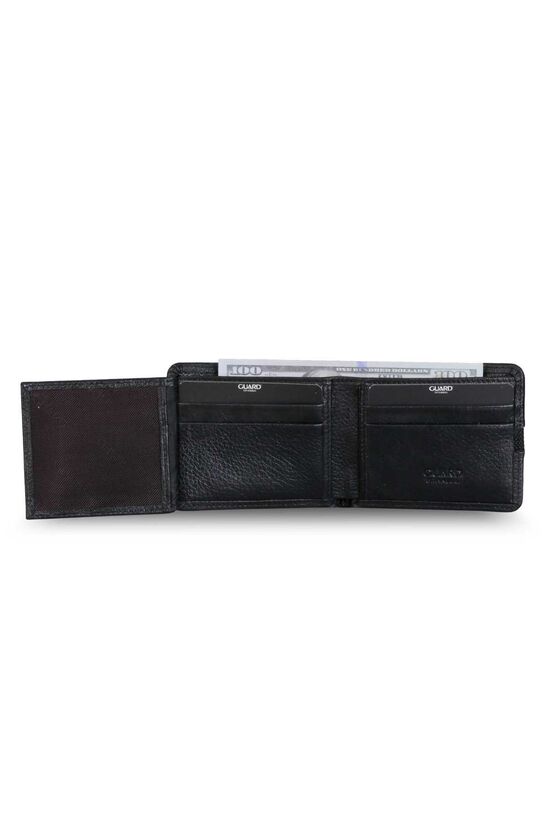 Guard Black Sport Striped Leather Men's Wallet