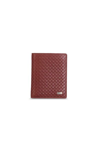 Guard Taba Knitted Printed Leather Men's Wallet - Thumbnail