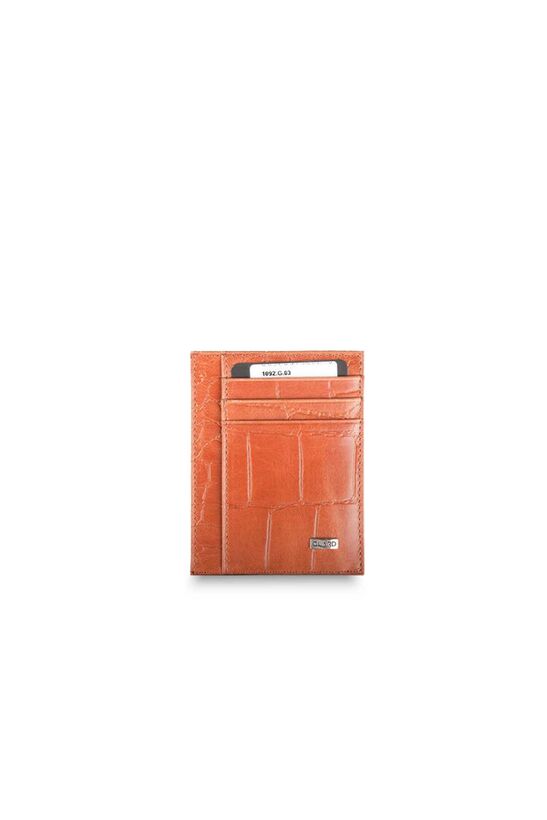 Guard Tan Croco Print Leather Card Holder
