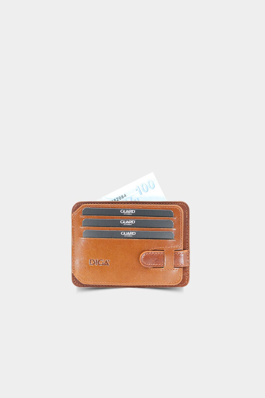 Diga Tan Horizontal Leather Card Holder / Business Card Holder