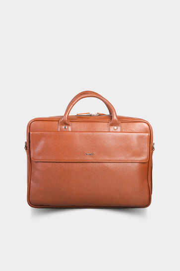Guard Tan Leather Briefcase - Thumbnail