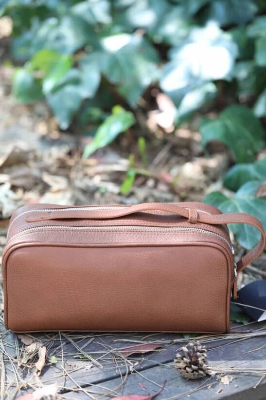 Guard Tan Leather Horizontal and Vertical Handbag