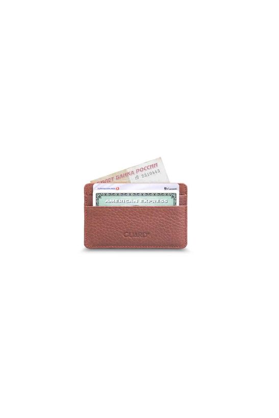 Guard Ultra Thin Unisex Tan Minimal Leather Card Holder