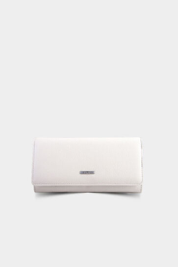 Guard White Leather Zippered Women's Wallet - Thumbnail