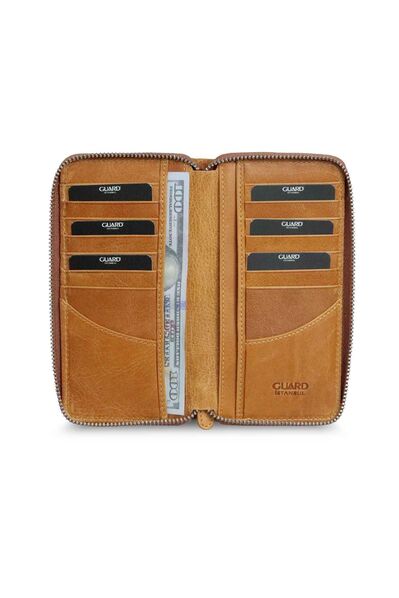 Guard - Guard Antique Yellow Zipper Portfolio Wallet (1)