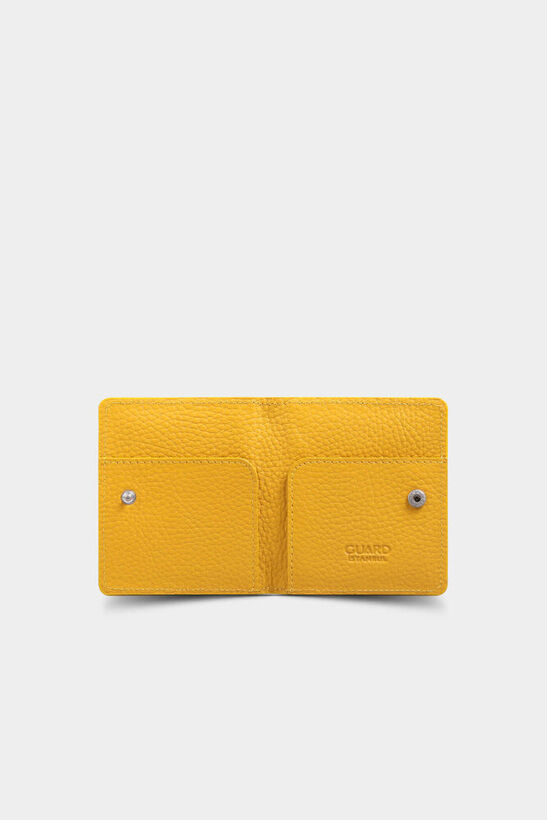 Guard Yellow Paste Design Leather Card Holder