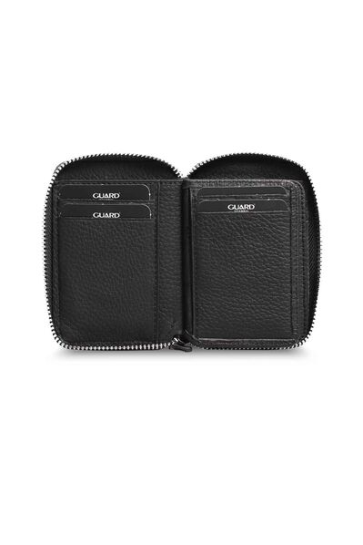 Guard - Guard Zipper Black Leather Mini Wallet (1)